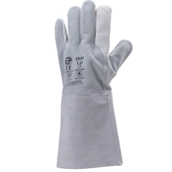 Manusi sudura piele integrala bovina, gri