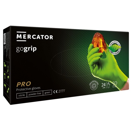 Manusi unica folosinta premium Go Grip Green, nitril, 50 buc/cutie, verde Manusi unica folosinta premium Go Grip Green, nitril, 50 buc/cutie, verde
