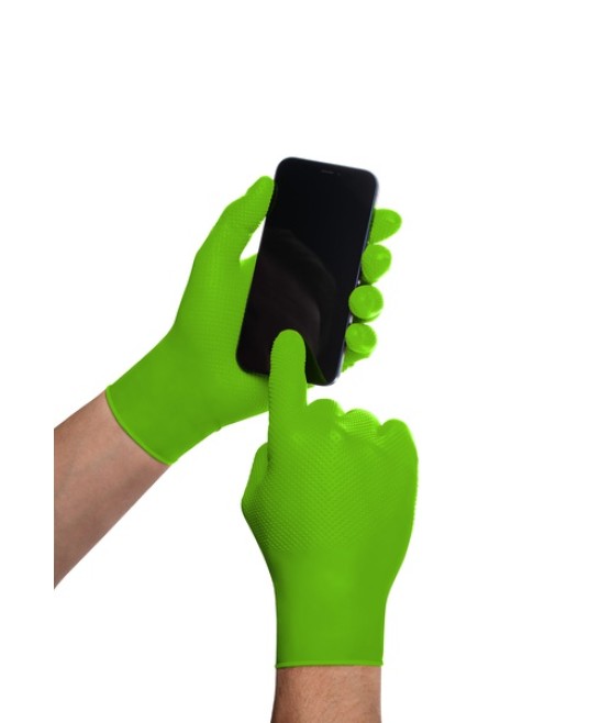 Manusi unica folosinta premium Go Grip Green, nitril, 50 buc/cutie, verde