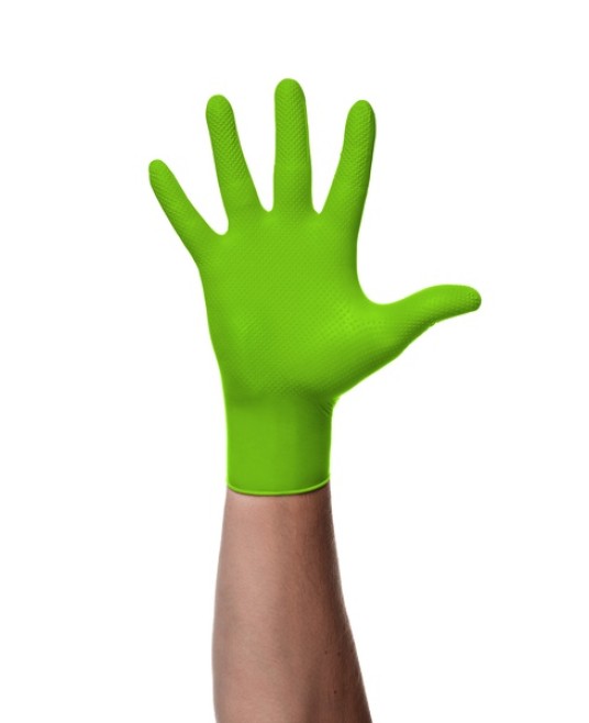 Manusi unica folosinta premium Go Grip Green, nitril, 50 buc/cutie, verde