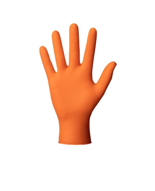 Manusi unica folosinta premium Go Grip Orange, nitril, 50 buc/cutie, portocaliu
