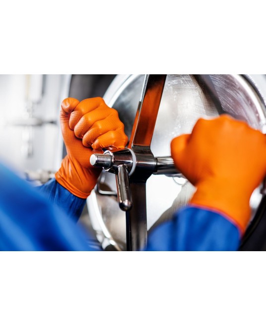 Manusi unica folosinta premium Go Grip Orange, nitril, 50 buc/cutie, portocaliu