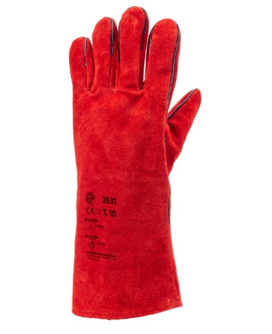 Manusi rosii piele bovina, rosu