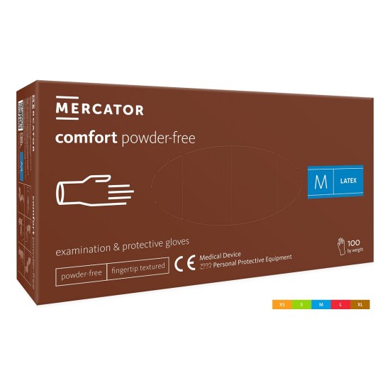 Manusi unica folosinta latex nepudrate Comfort, 100 buc/cutie Manusi unica folosinta latex nepudrate Comfort, 100 buc/cutie