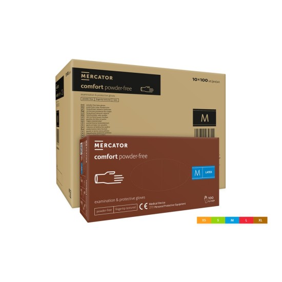 Manusi unica folosinta latex nepudrate Comfort, 100 buc/cutie Manusi unica folosinta latex nepudrate Comfort, 100 buc/cutie