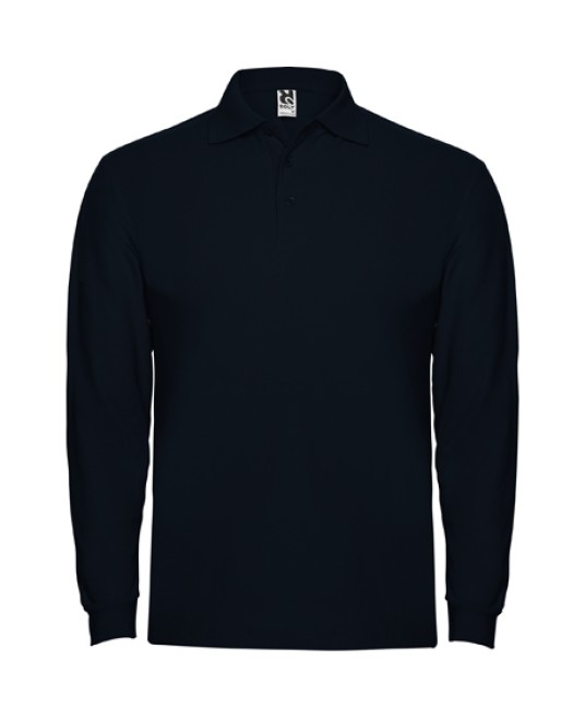 Tricou polo maneca lunga barbati - Estrella Rolly bleumarin, 220g/m2