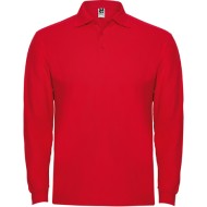 Tricou polo maneca lunga barbati - Estrella Rolly- rosu, 220g/m2