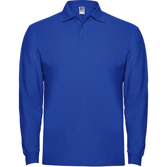 Tricou polo maneca lunga barbati - Estrella Rolly albastru royal, 220g/m2 Tricou polo maneca lunga barbati - Estrella Rolly albastru royal, 220g/m2