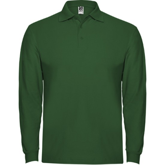 Tricou polo maneca lunga barbati 220g/mp, verde sticla