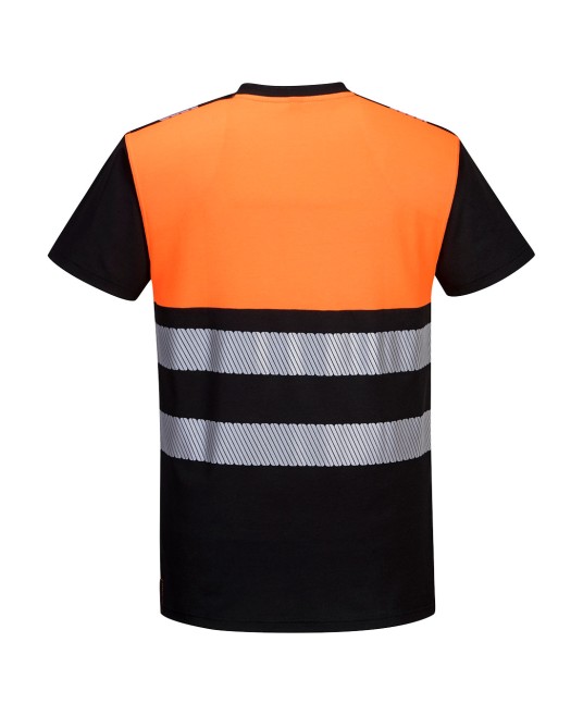 Tricou Hi-Vis premium V-neck maneca scurta,175 g, [PW311] , portocaliu si negru