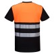 Tricou HiVis premium captuseala bumbac, portocaliu negru Tricou HiVis premium captuseala bumbac, portocaliu negru