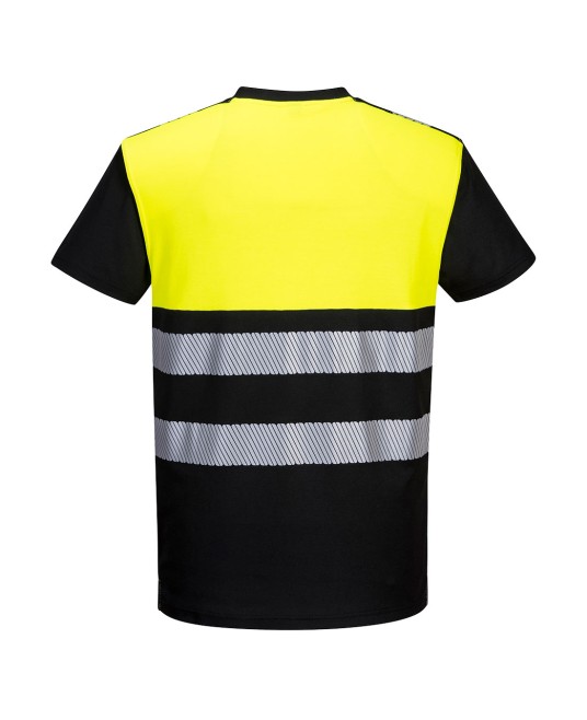 Tricou Hi-Vis premium V-neck maneca scurta,175 g, [PW311] , galben cu negru