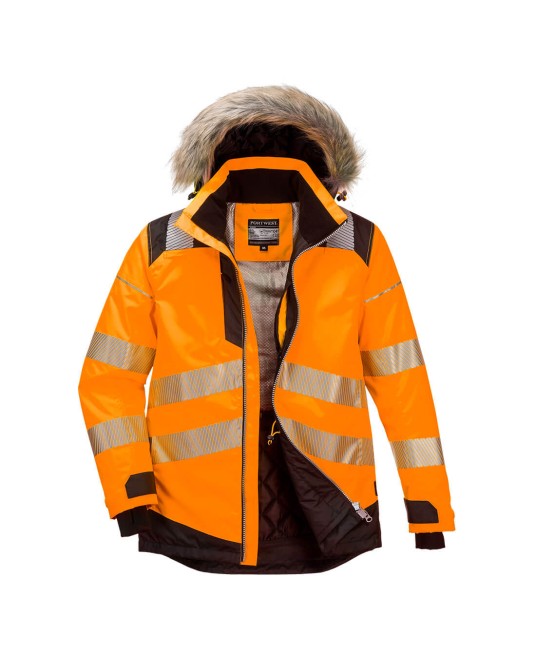 Jacheta vatuita HiVis reflectorizanta, calitate premium, portocaliu si negru [PW369] 