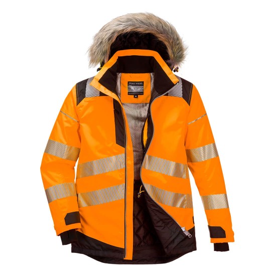 Jacheta vatuita HiVis reflectorizanta, calitate premium, portocaliu si negru [PW369] 