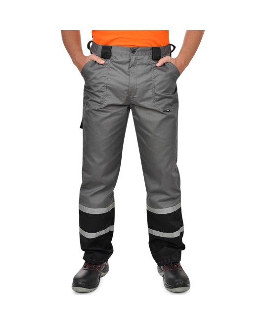 Pantaloni tercot Chars Daily  cu dungi reflectorizante, 240g/m2, gri