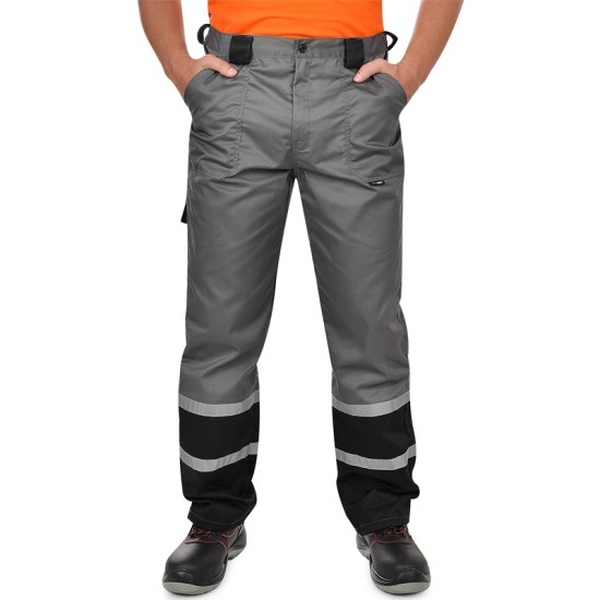 Pantaloni tercot Chars Daily cu dungi reflectorizante, 240g/m2, gri Pantaloni tercot Chars Daily cu dungi reflectorizante, 240g/m2, gri