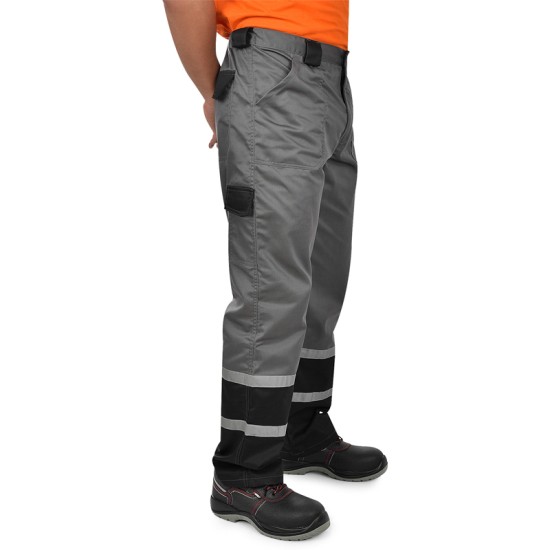 Pantaloni tercot Chars Daily cu dungi reflectorizante, 240g/m2, gri Pantaloni tercot Chars Daily cu dungi reflectorizante, 240g/m2, gri
