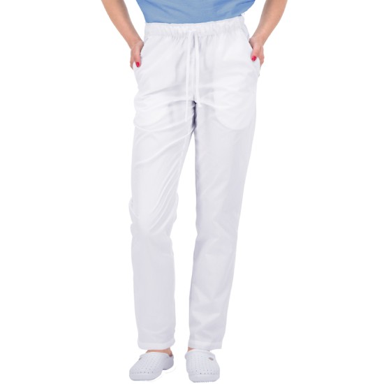 Pantaloni industriala alimentara, tercot 160g/m2, alb Pantaloni industriala alimentara, tercot 160g/m2, alb
