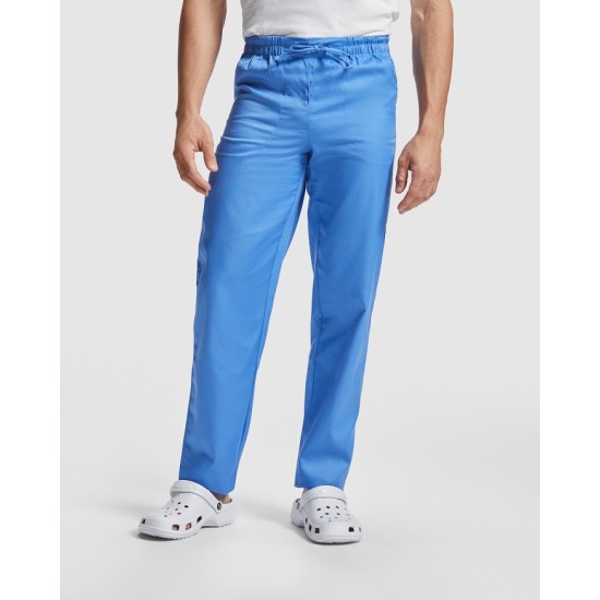 Pantaloni unisex cu snur si talie elastica, albastri
