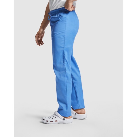 Pantaloni unisex cu snur si talie elastica, albastri turcoaz