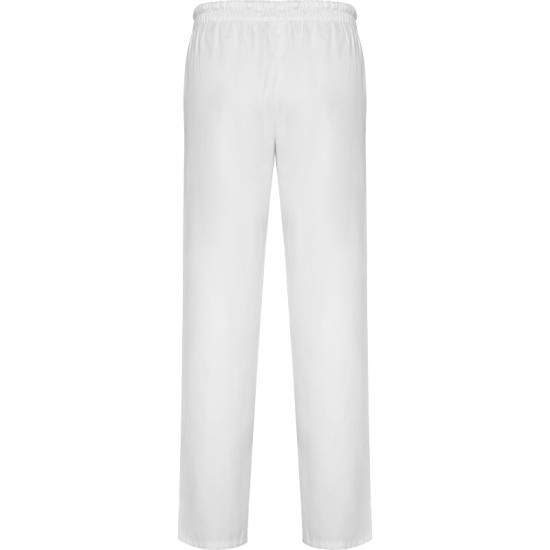 Pantaloni unisex cu snur si talie elastica, albi