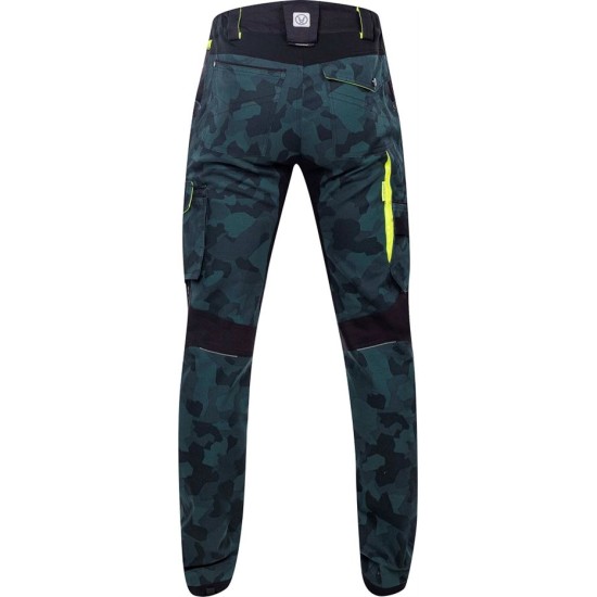 Pantaloni de lucru slim fit, model camuflaj, bumbac strech Pantaloni de lucru slim fit, model camuflaj, bumbac strech