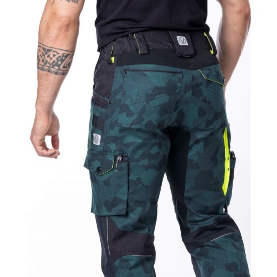Pantaloni de lucru slim fit, model camuflaj, bumbac strech Pantaloni de lucru slim fit, model camuflaj, bumbac strech