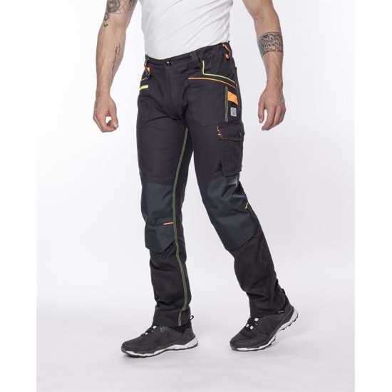 Pantaloni de lucru strech rezistenti la uzura, slim fit, negru Pantaloni de lucru strech rezistenti la uzura, slim fit, negru