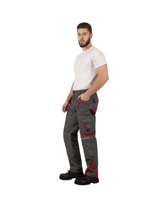 Pantaloni de lucru subtiri Drift, ripstop foarte rezistent, 200g/mp, gri rosu
