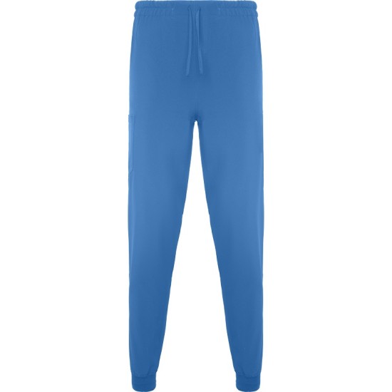 Pantaloni unisex cu snur in talie si mansete inferioare, albastri