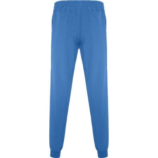 Pantaloni unisex cu snur in talie si mansete inferioare, albastri