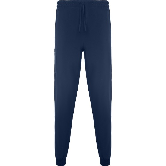 Pantaloni unisex cu snur in talie si mansete inferioare, bleumarin