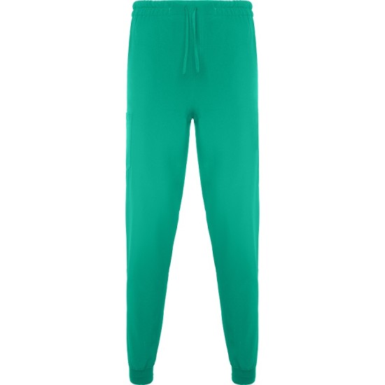 Pantaloni unisex cu snur in talie si mansete inferioare, verzi