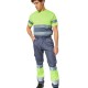 Pantaloni de vara cu dungi reflectorizante Daily, Bleumarin si portocaliu