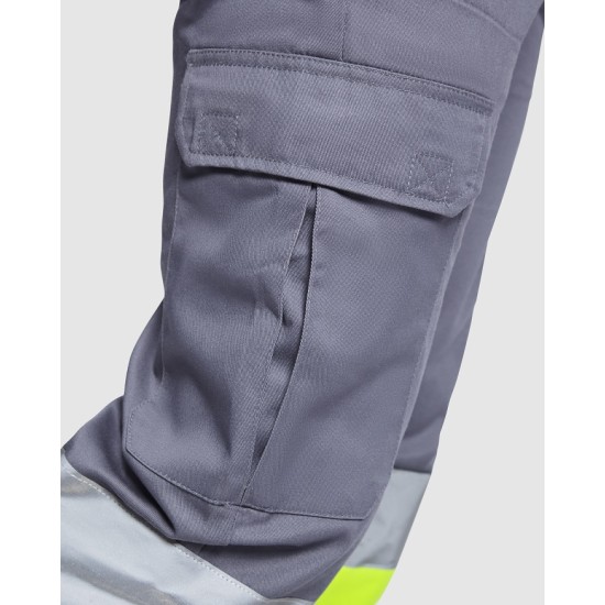 Pantaloni HiVis cu dungi reflectorizante, Verde/galben