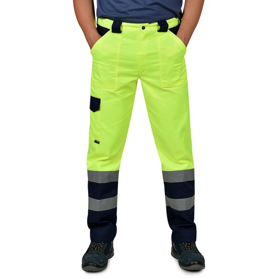 Pantaloni HiVis tercot 250 g/mp, galben Pantaloni HiVis tercot 250 g/mp, galben