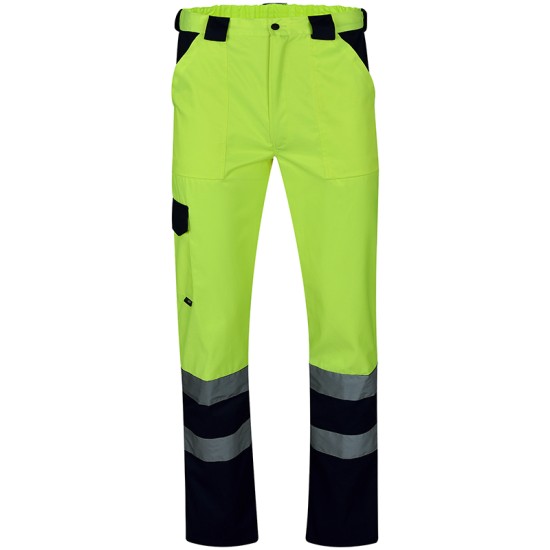 Pantaloni HiVis tercot 250 g/mp, galben Pantaloni HiVis tercot 250 g/mp, galben