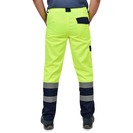 Pantaloni HiVis tercot 250 g/mp, galben Pantaloni HiVis tercot 250 g/mp, galben