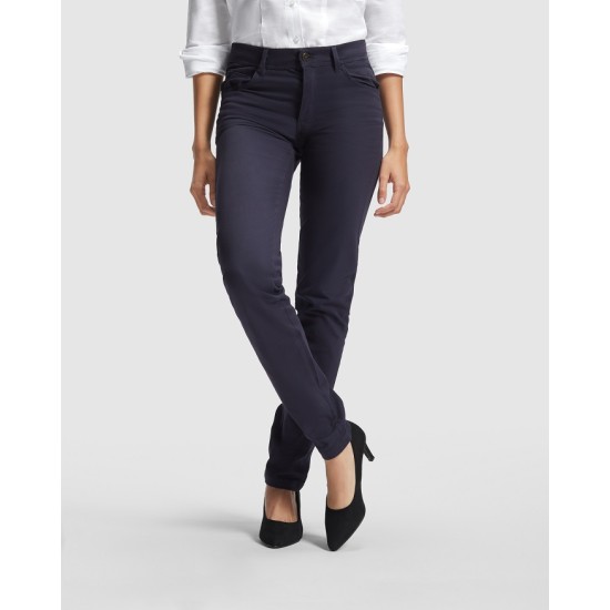 Pantaloni pentru femei tip blugi, 280g/mp, Bleumarin