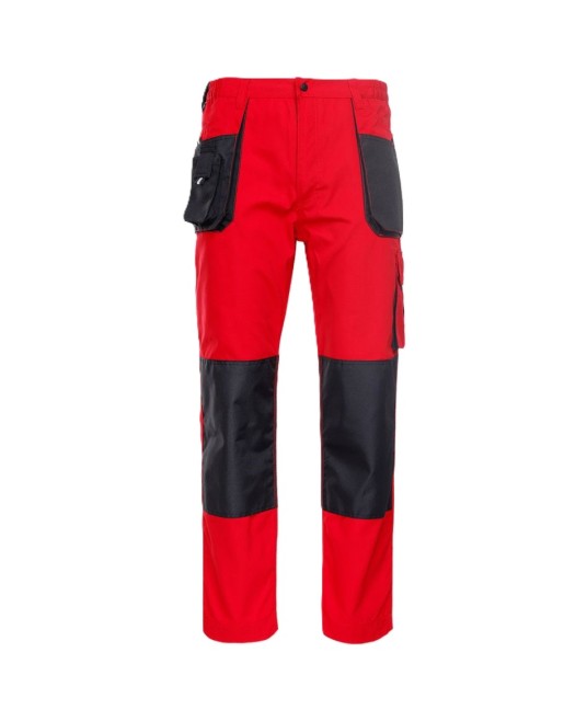 Pantaloni de lucru rezistenti la uzura Kastori, tercot 260g/m2, rosu negru