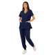 Pantaloni de lucru unisex cu snur in talie si mansete elastice inferioare, bleumarin Pantaloni de lucru unisex cu snur in talie si mansete elastice inferioare, bleumarin