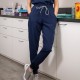 Pantaloni de lucru unisex cu snur in talie si mansete elastice inferioare, bleumarin Pantaloni de lucru unisex cu snur in talie si mansete elastice inferioare, bleumarin