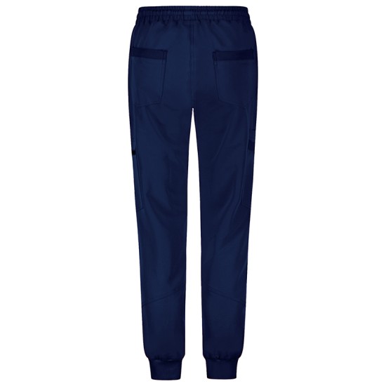 Pantaloni de lucru unisex cu snur in talie si mansete elastice inferioare, bleumarin Pantaloni de lucru unisex cu snur in talie si mansete elastice inferioare, bleumarin