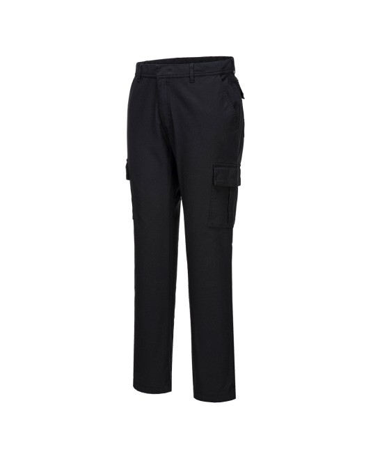 Pantaloni cargo stretch, bumbac 255g/m2 Negru