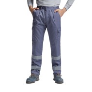 Pantaloni de lucru cu dungi reflectorizante Daily Gri inchis