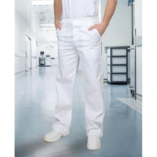 Pantaloni de lucru pentru industria alimentara, alb