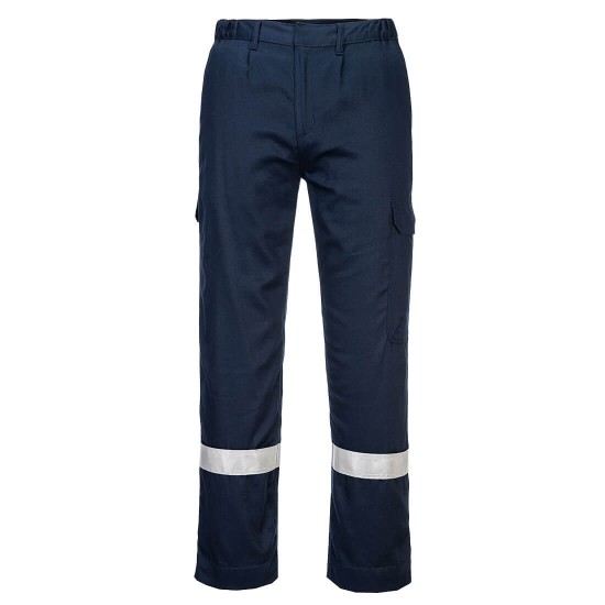 Pantaloni subtiri antistatici si ignifugi cu benzi reflectorizante, Navy