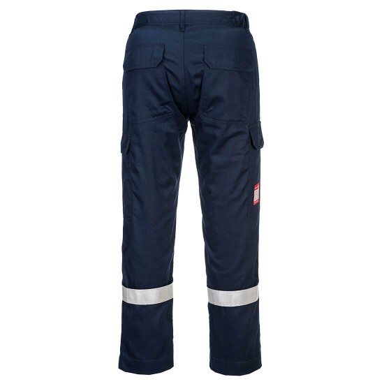 Pantaloni subtiri antistatici si ignifugi cu benzi reflectorizante, Navy