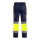 Pantaloni vatuiti HiVis cu dungi reflectorizante, bleumarin-galben