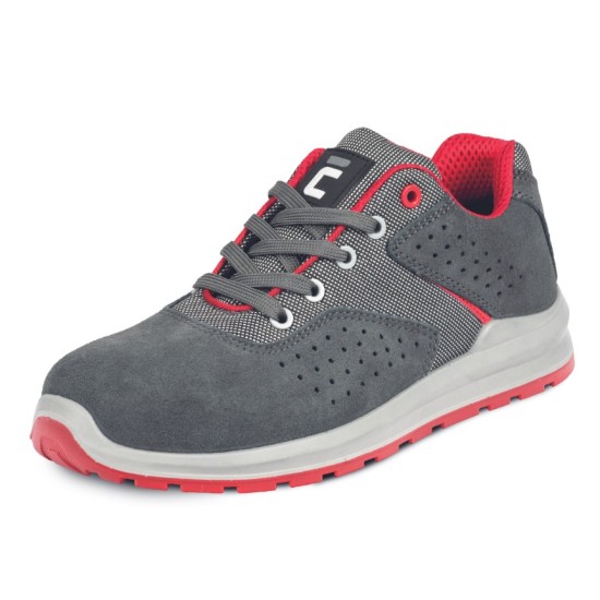 Pantofi de protectie S1PS usori si comozi, bombeu compozit, gri-rosu Pantofi de protectie S1PS usori si comozi, bombeu compozit, gri-rosu